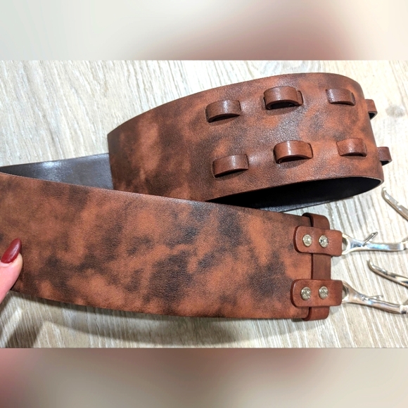 Celine Brown Leather Metal Hook Waist Belt - S - Picture 10 of 10